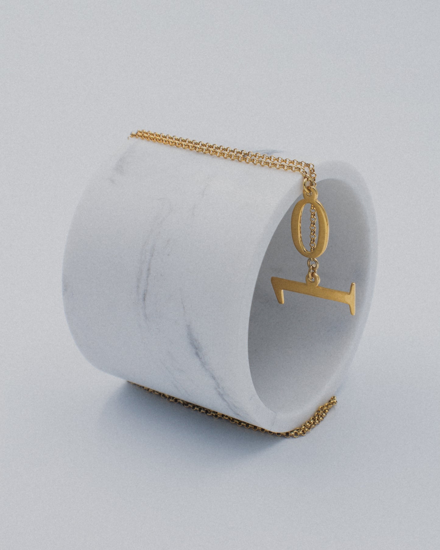 Numbers Necklace in 18 karat gold-plated silver