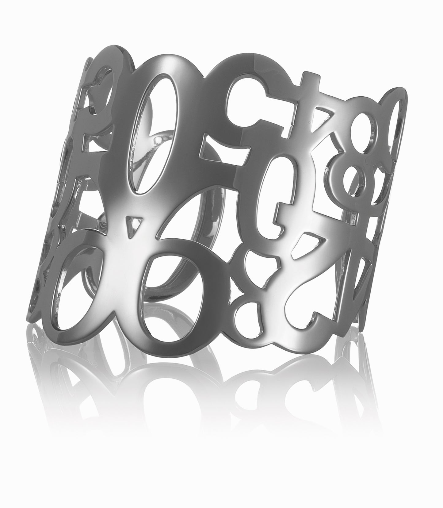 Numbers Cuff Bracelet in silver
