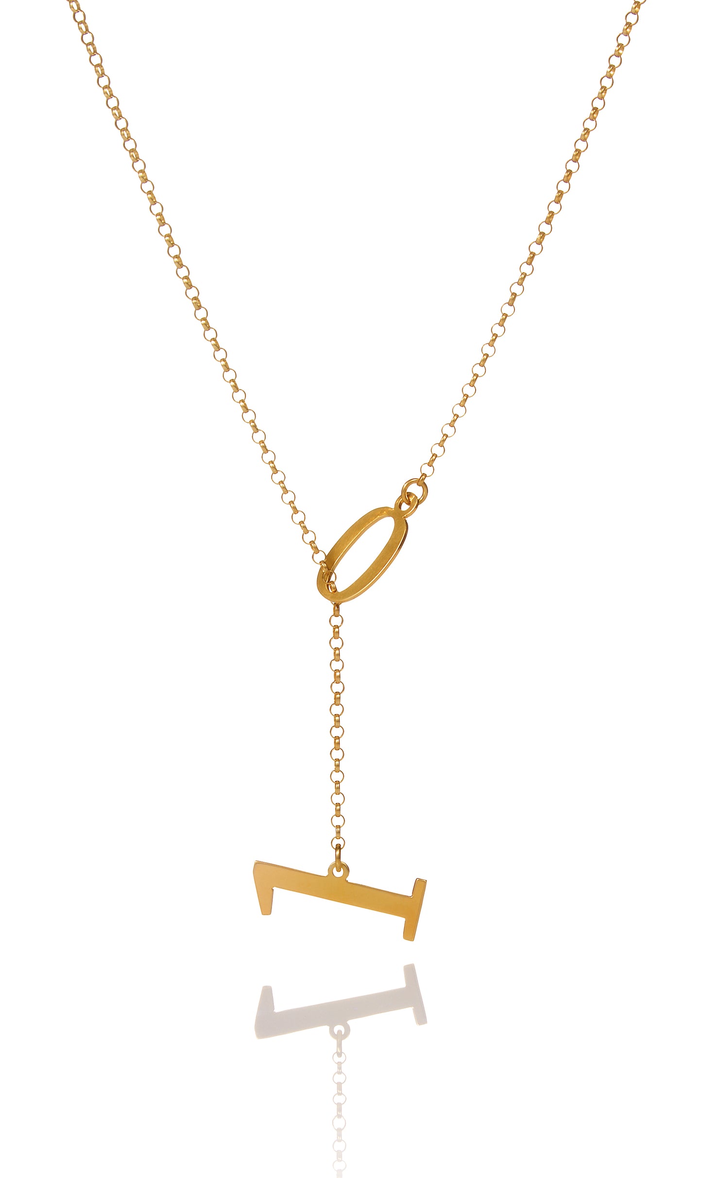 Numbers Necklace in 18 karat gold-plated silver