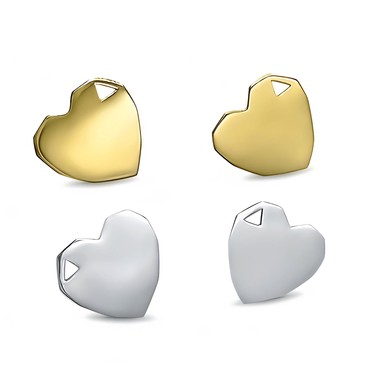 Love earrings, 18 karat gold-plated silver
