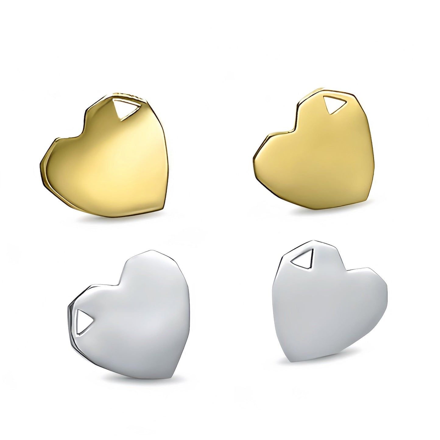 Love earrings, 18 karat gold-plated silver and 925 silver
