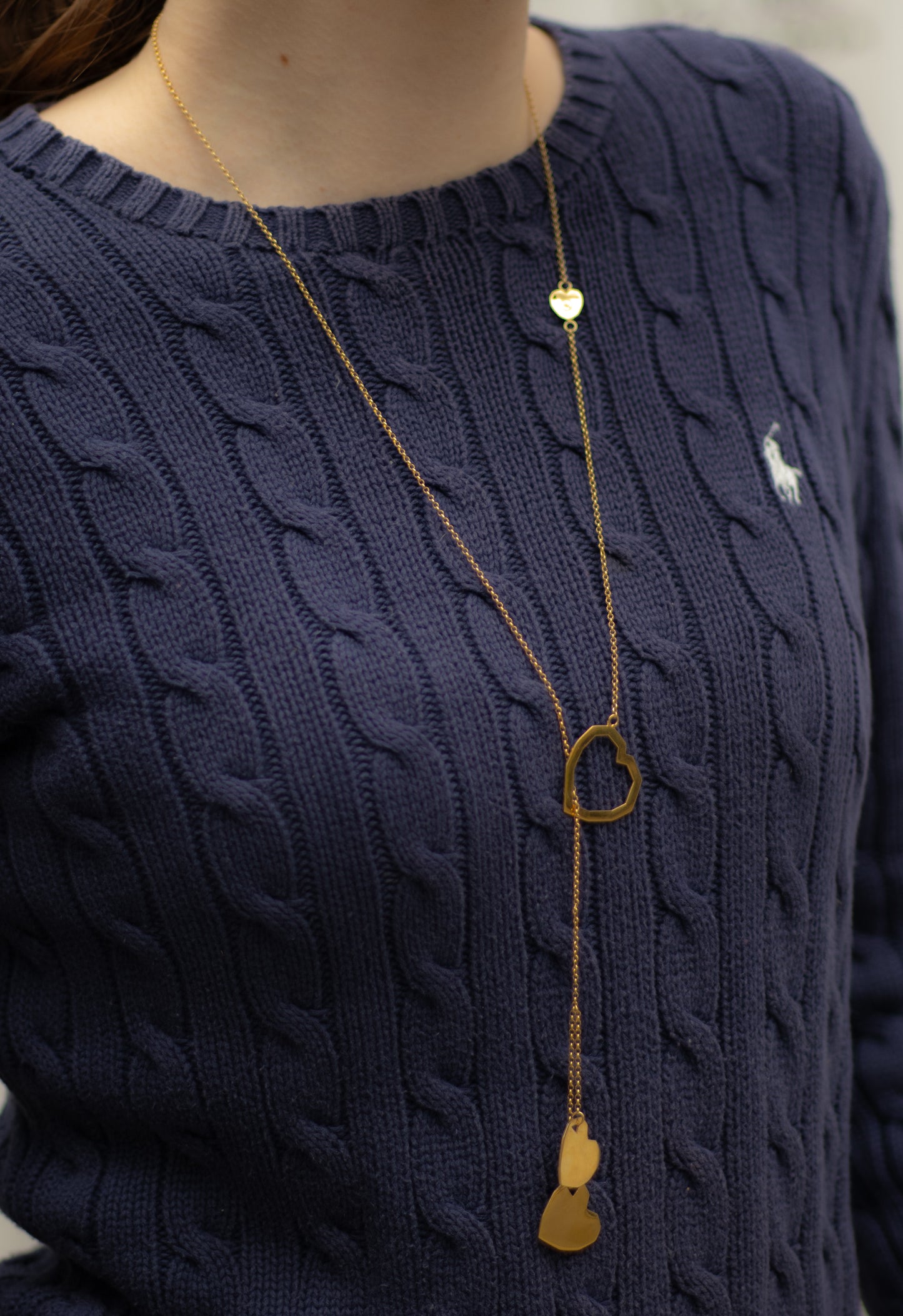 Heart to Heart Necklace from Love collection, 18-karat-gold-plated silver