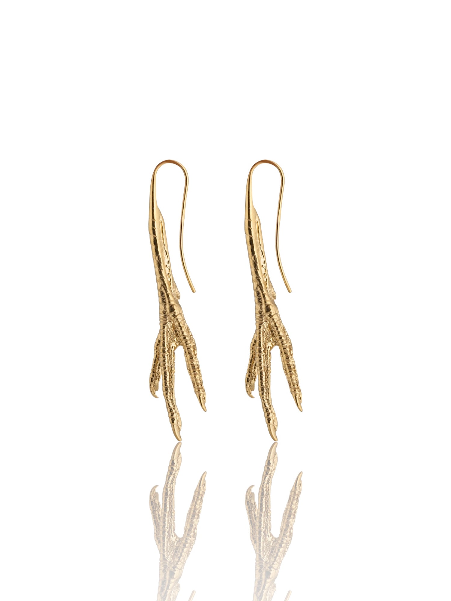 Chicken Feet Earrings in gold