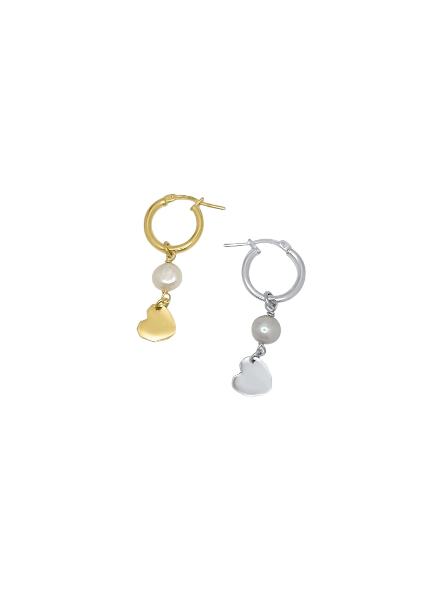 Love Hoop Earring with a freshwater pearl