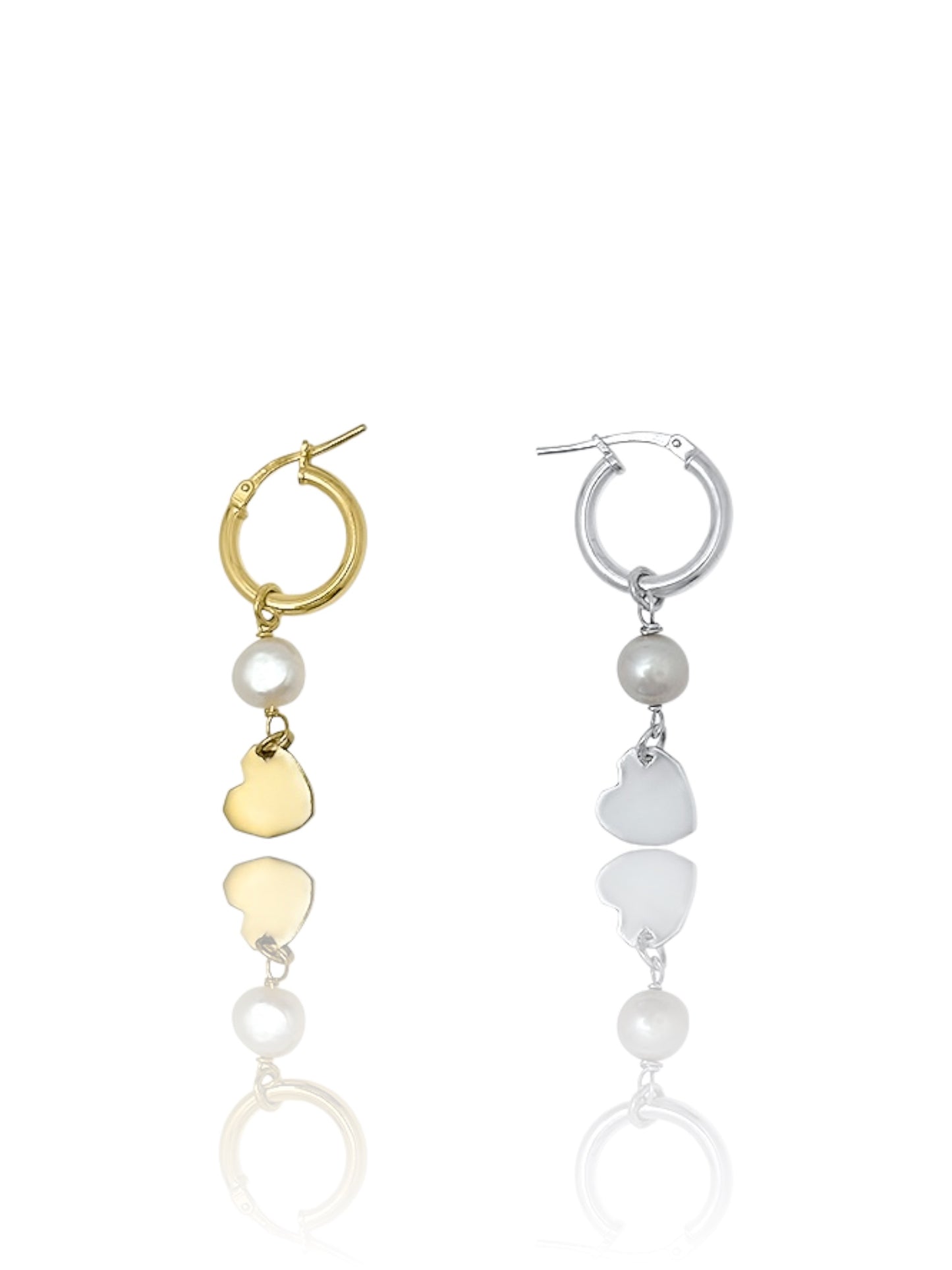 Love Hoop Earring with a freshwater pearl