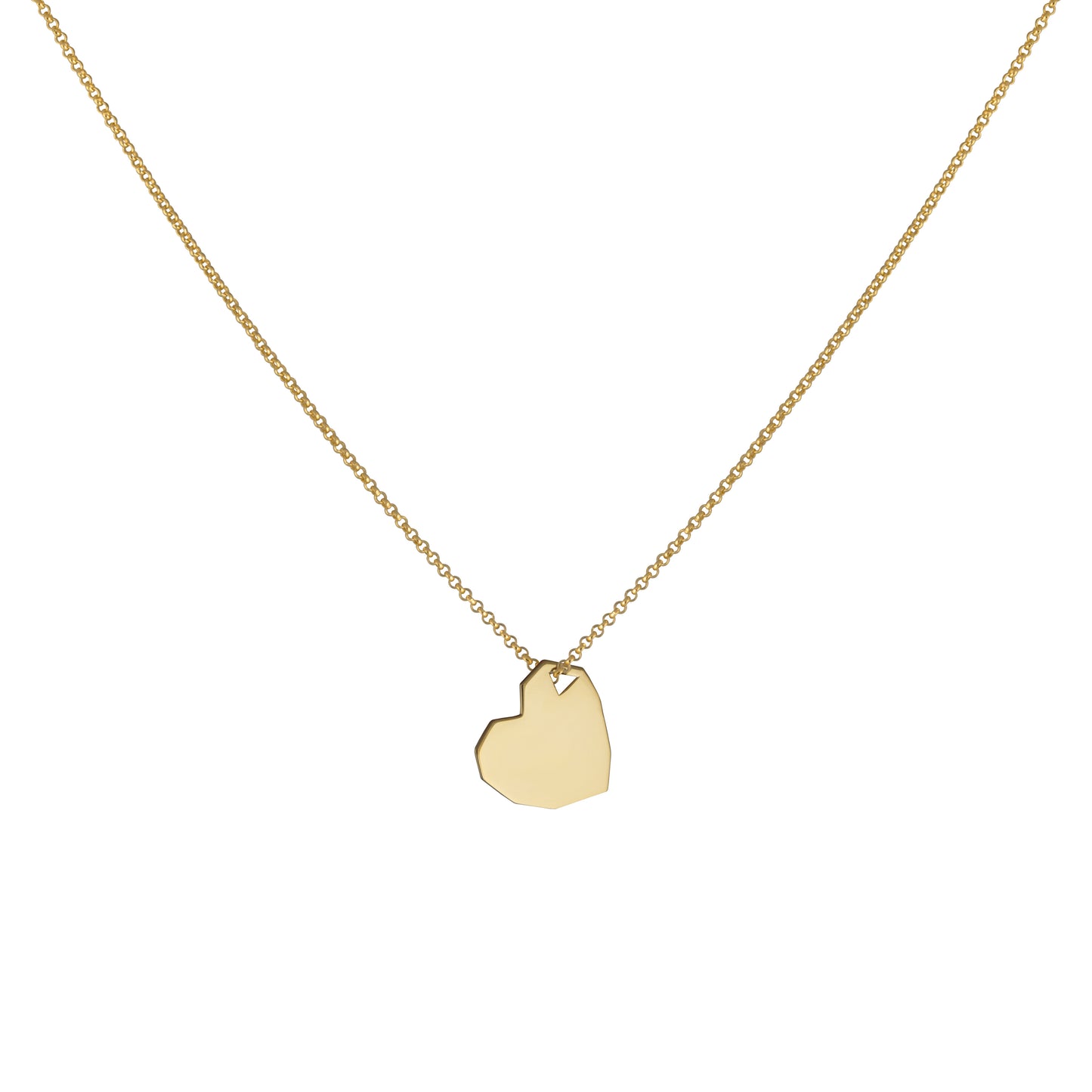 Love necklace, 19 karat gold-plated silver