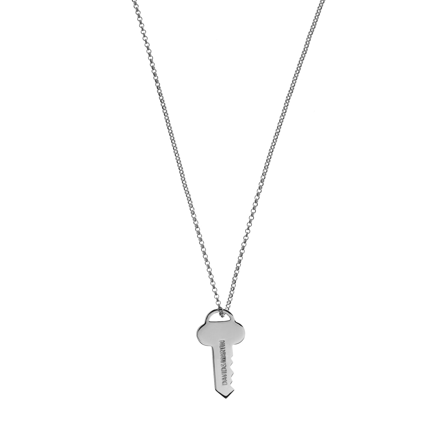 Minimalist unisex Key necklace. Material: 925 silver. Size: the length is 45 cm.