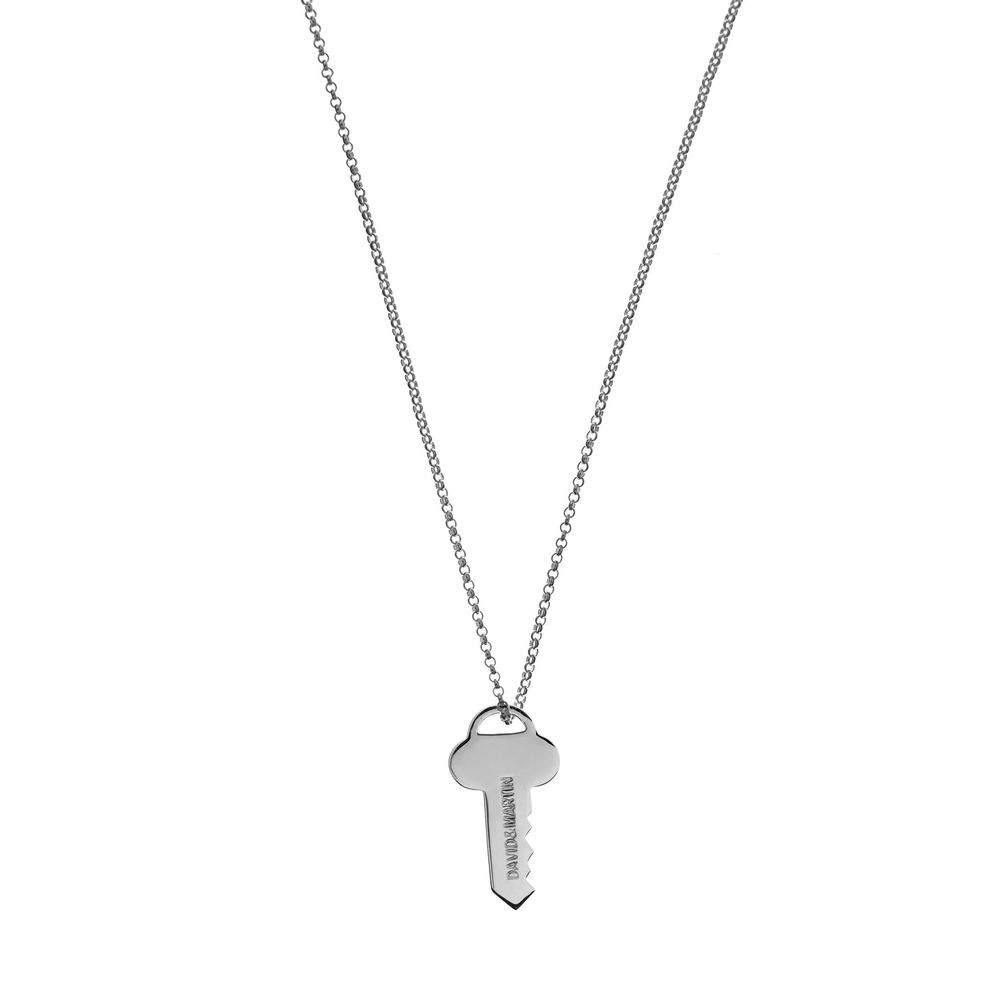 Minimalist unisex Key necklace.  Material: 925 silver.  Size: the length is 45 cm.