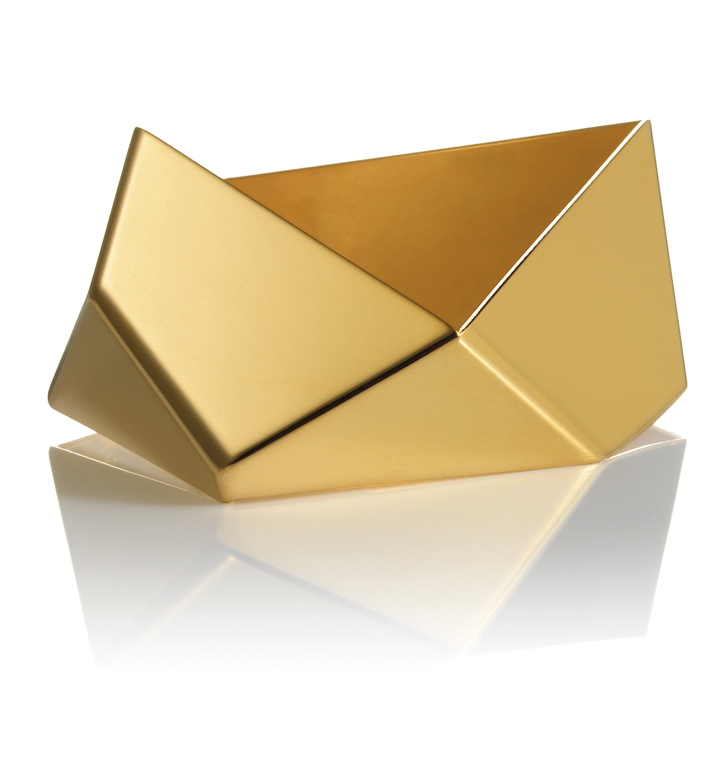 Facet statement bangle bracelet, 18 karat gold-plated silver