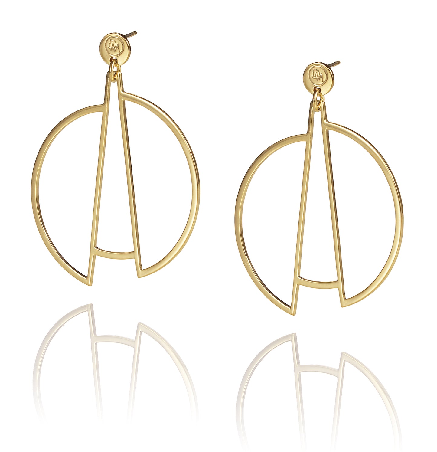 Classy yet edgy earrings from Drift collection. This design represents deconstructed circles and is inspired by the imperfection of life. Material: 18 karat gold-plated silver.