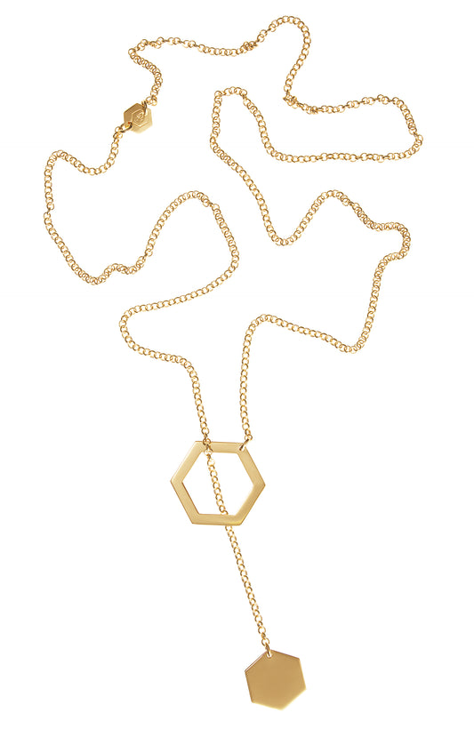 Cell necklace in 18 karat gold-plated silver