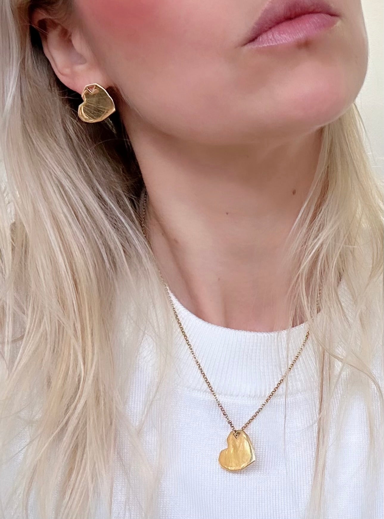 Love Earrings, 24-karat gold-plated silver