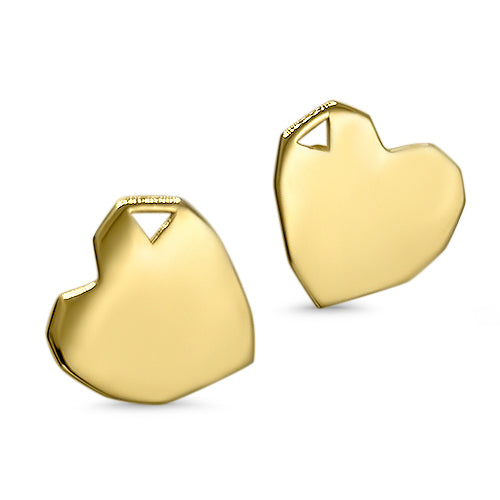 Love earrings, 18 karat gold-plated silver