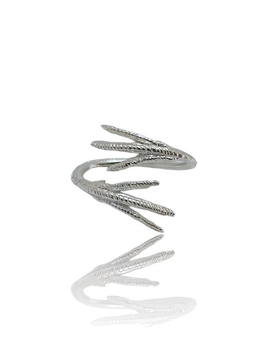 Chicken Feet Embrace ring, 925 silver