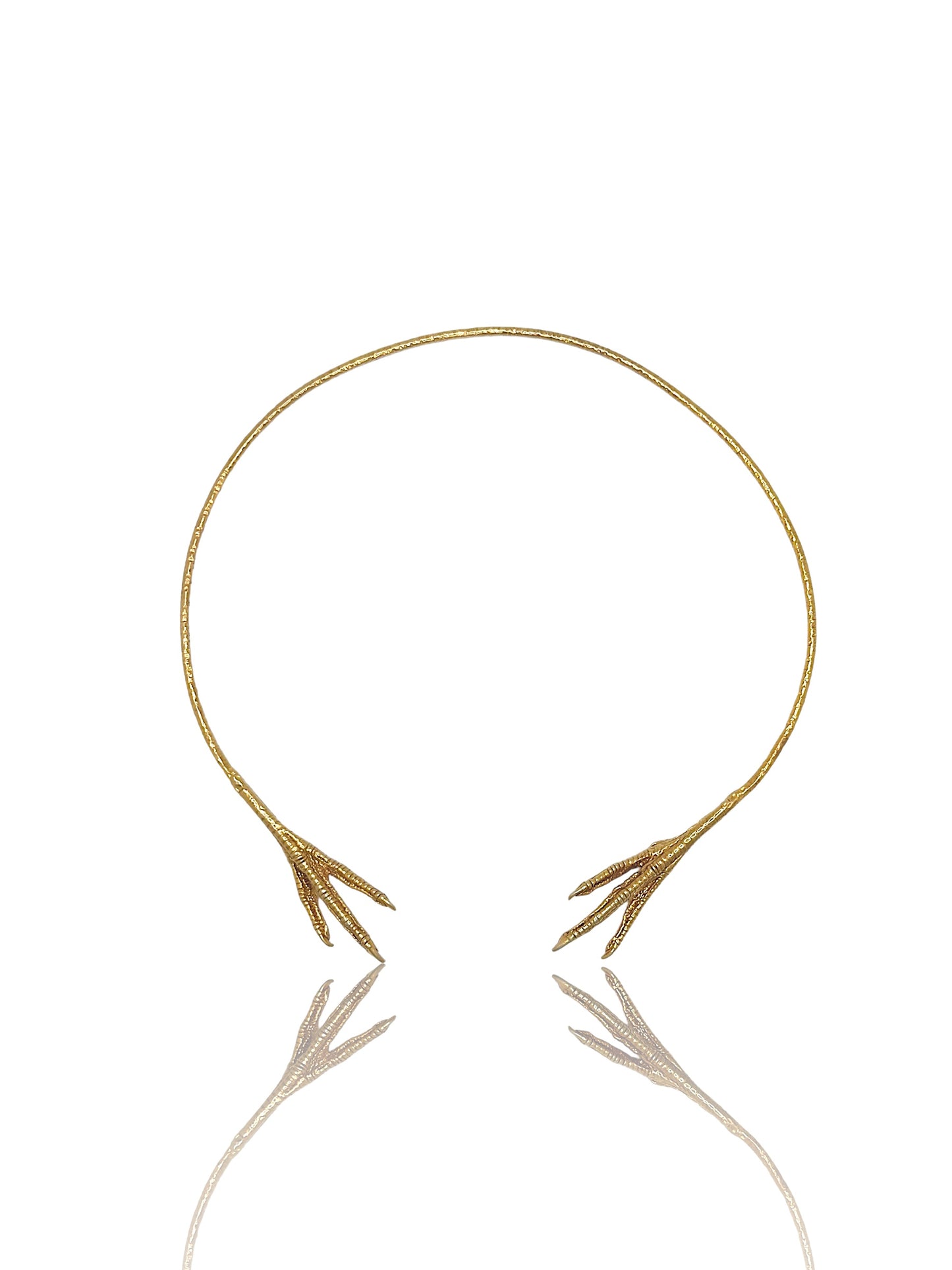 Chicken Feet Statement Choker, 18 karat gold-plated silver