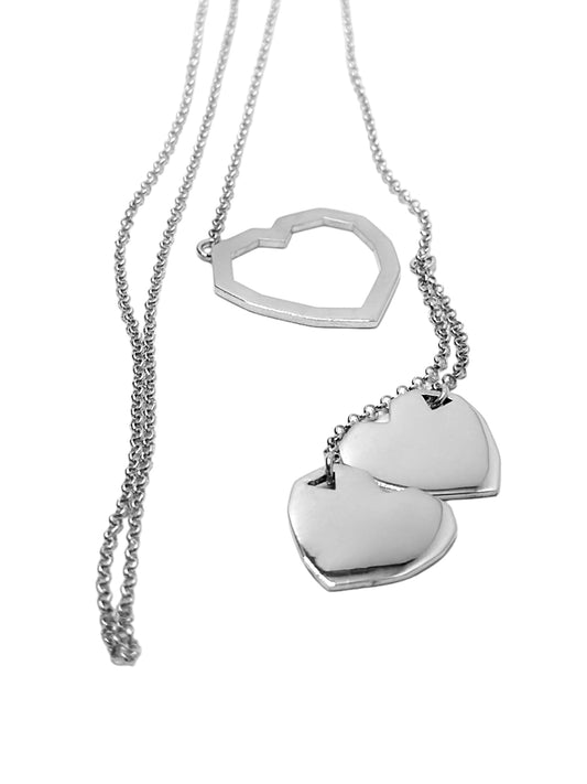 Heart to Heart Necklace from Love collection, 925 silver