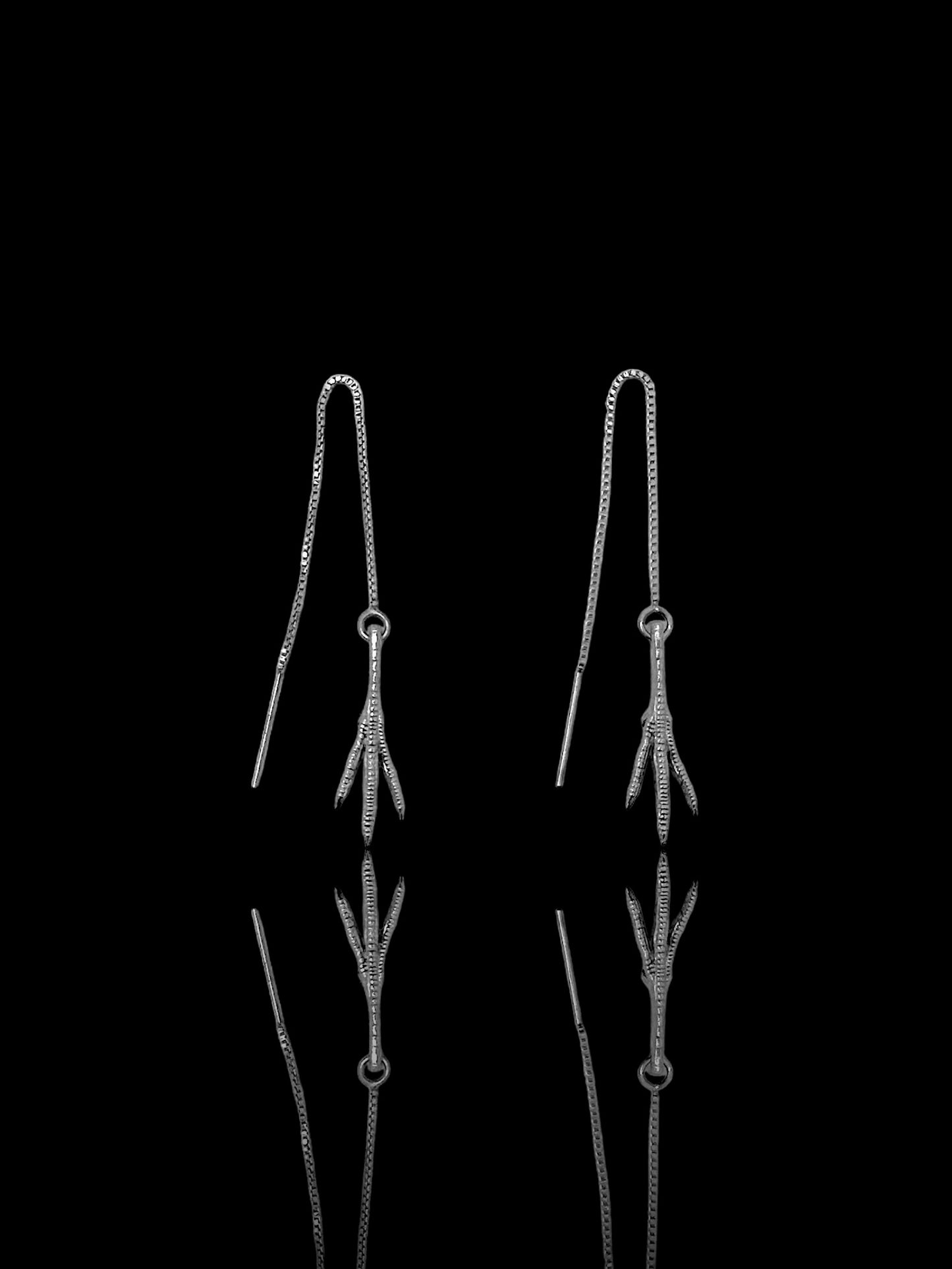 Subtle Chicken Feet Earrings, 925 silver