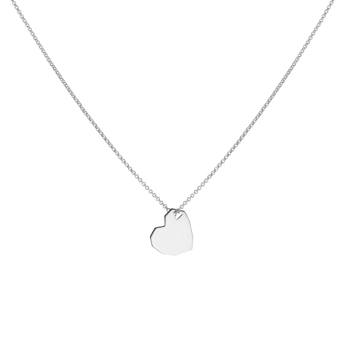Popular Love necklace with a heart pendant from Facet collection.   Material: 925 silver.  Size: 45cm. 