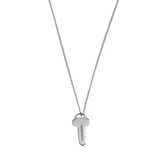 Minimalist unisex Key necklace.  Material: 925 silver.  Size: the length is 45 cm.