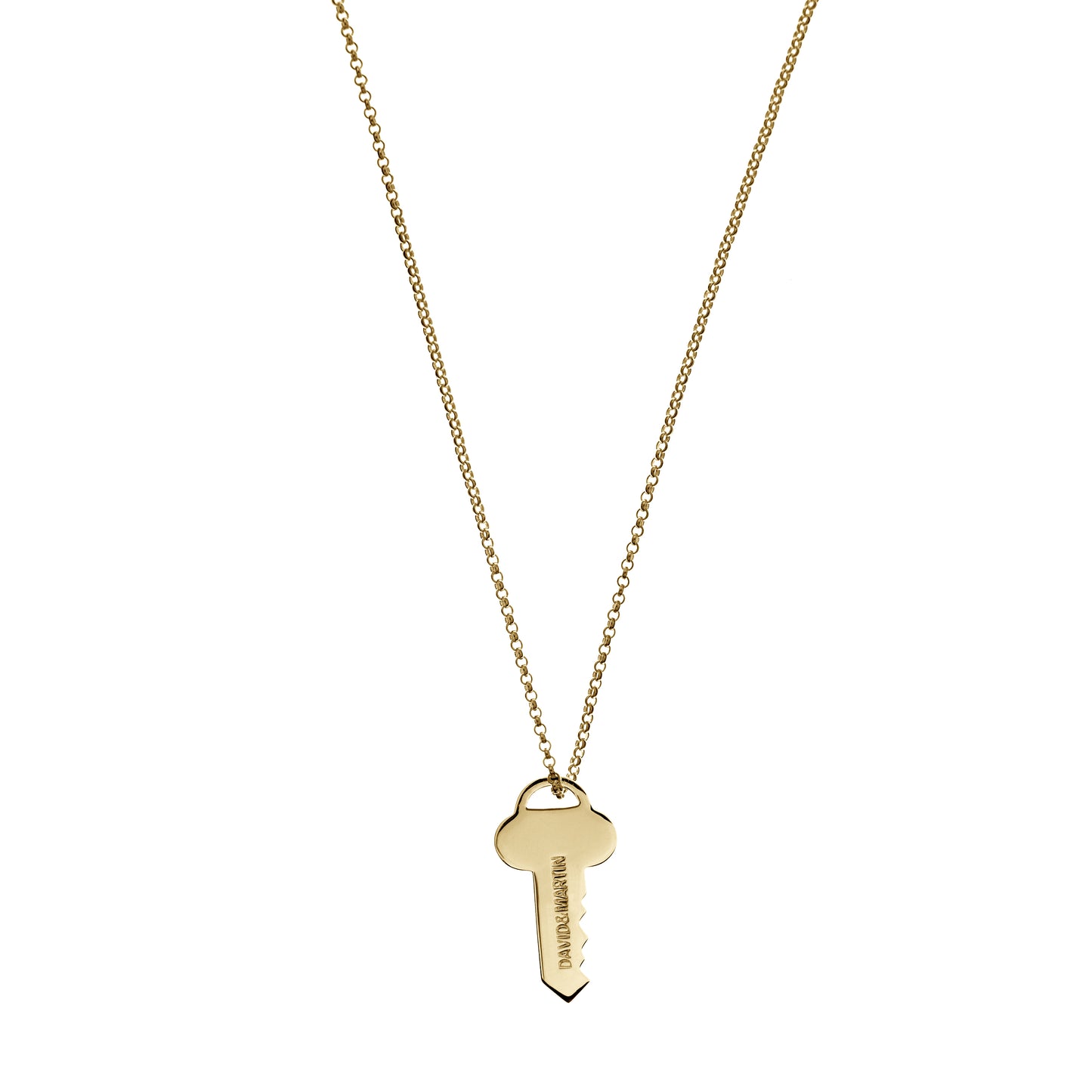Minimalist unisex Key necklace.  Material: 18 karat gold-plated silver.  Size: the length is 45 cm.