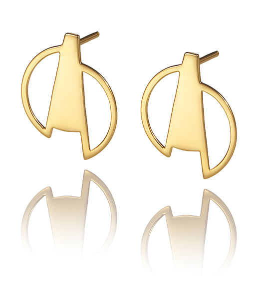 Minimalist earrings from Drift collection. This design represents deconstructed circles and is inspired by the imperfection of life.
