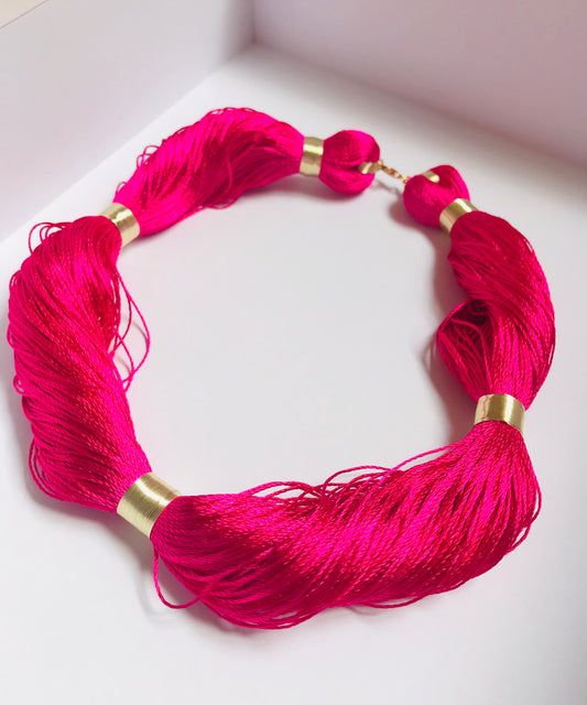 Magenta String Necklace, Venice Collection