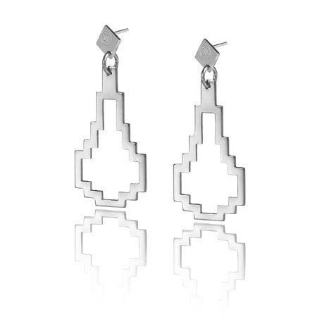 Extra light earrings from Drop collection. This design represents the contour of a drop.   Material: 925 silver.  Size: the length is 45mm.
