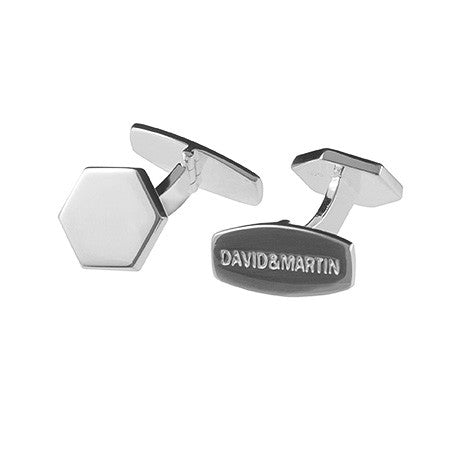 Unisex 925 silver hexagon-shaped cufflinks from Cell collection by David&Martin. A great gift for Him or for Her. 