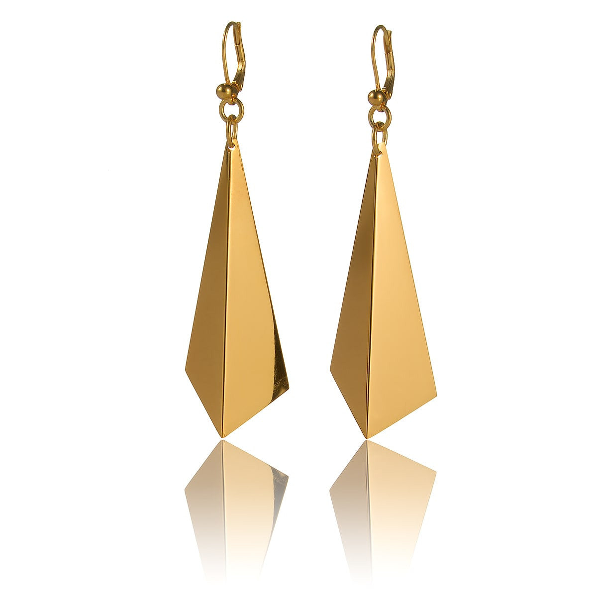 Striking contemporary geometric earrings from iconic Facet collection.  Material: 18 karat gold-plated silver.